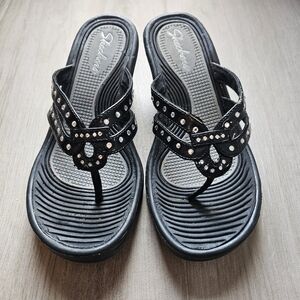 Skechers Girl's wedge Black Sandals